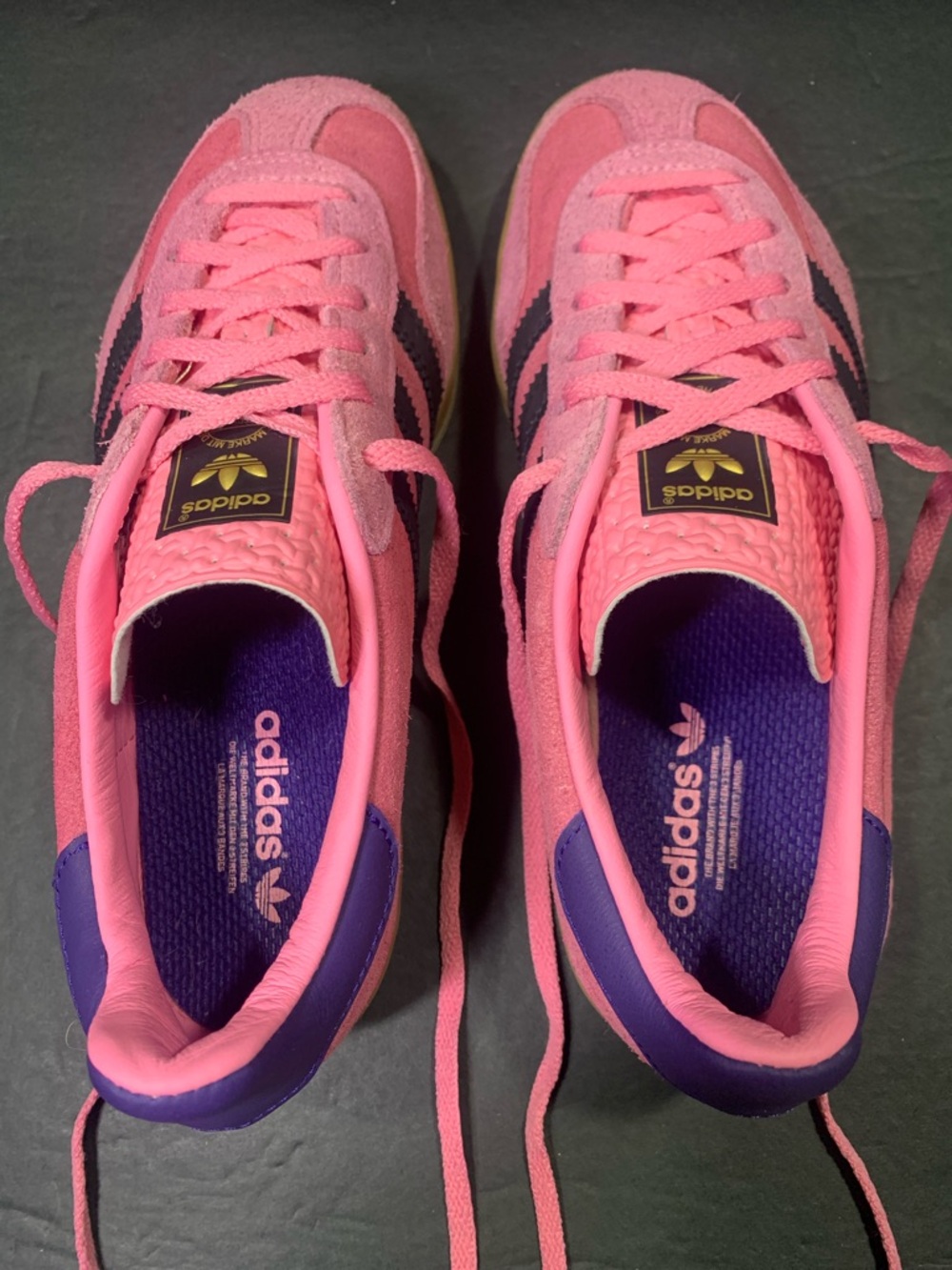 Adidas Gazelle Women’s Pink Black Blue Suede Sneakers Shoe Size- 7.5 - Picture 7 of 9
